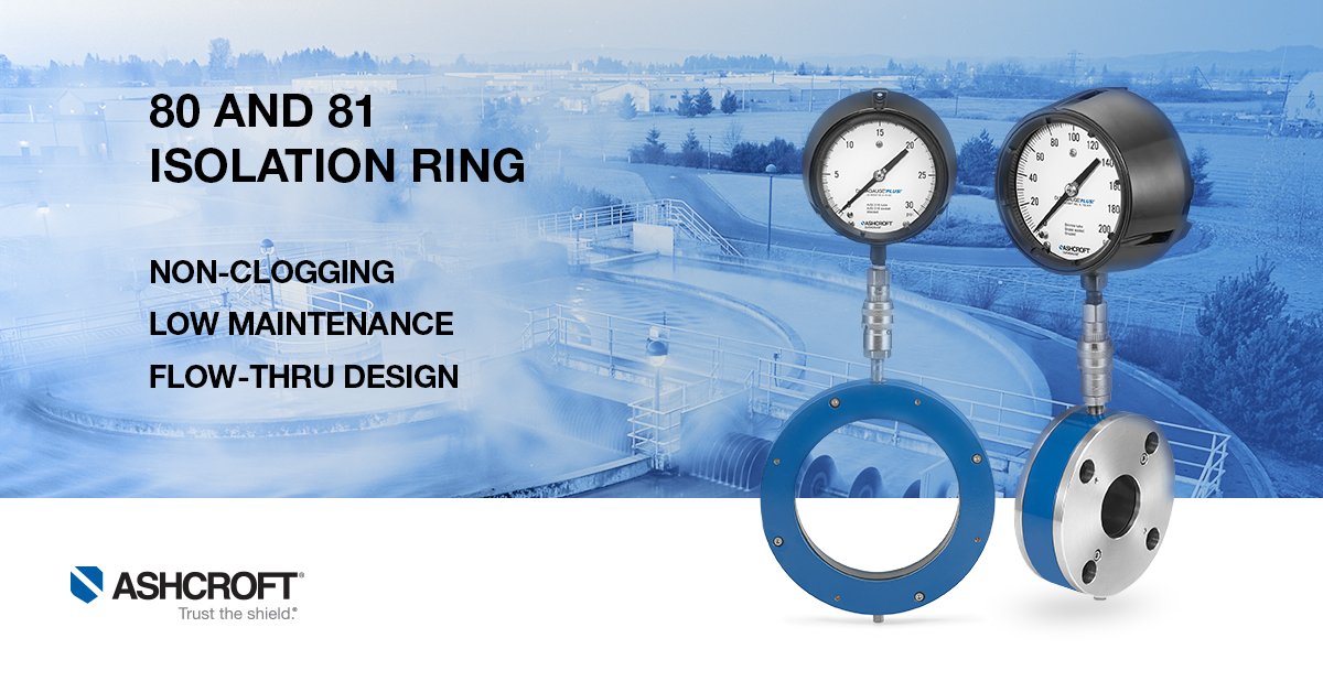 Ashcroft_Inc's tweet photo. The 80 and 81 isolation rings can help overcome challenges of plugging, clogging and solids in the line, which means reliable and accurate pressure readings. Learn more: https://t.co/t2nUINiRSW https://t.co/qf6PgeAEyS