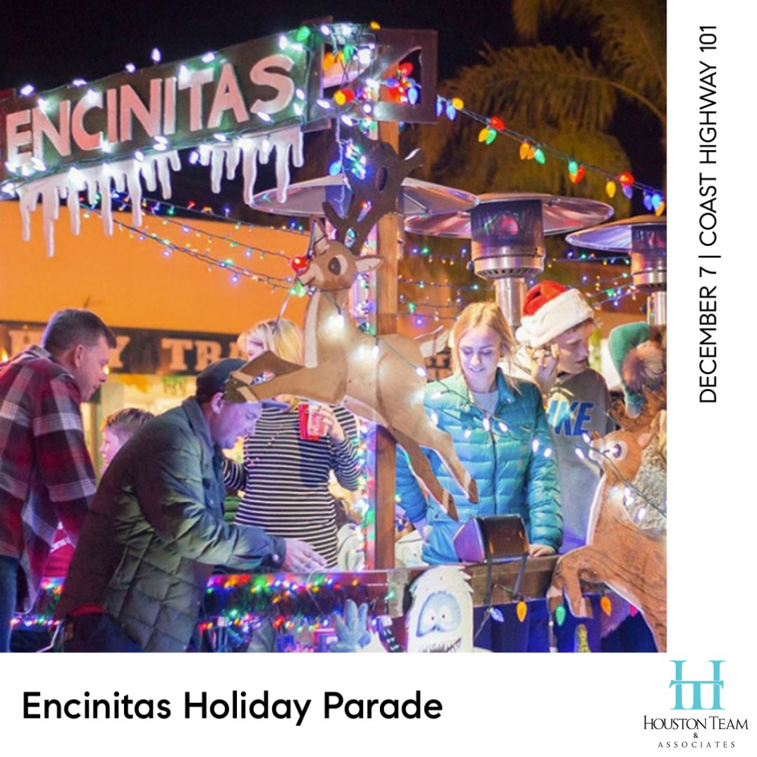 TheHoustonTeam's tweet photo. This Saturday! Thousands of people will be on floats and in bands with tens of thousands more cheering them on as the #Encinitas Holiday Parade rolls along Coast Highway 101. The parade begins at 5:30pm!
#encinitasholidayparade #northcountysandiego https://t.co/O9LpbaiFCB