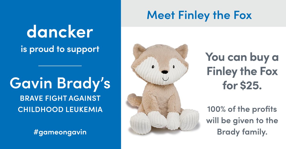 dancker1829's tweet image. #GivingTuesday is here and dancker is proud to support Gavin Brady and his fight against Childhood Leukemia. Through AVON Fundraising, you can buy a Finley the Fox for $25. All profits go to the Brady family. linkedin.com/pulse/buy-one-…