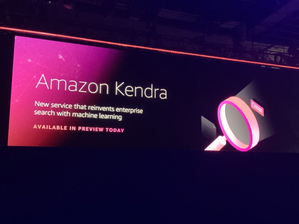 mnishi41's tweet image. エンタープライズ向けのサーチを大きく変える「Amazon　Kendra」。これもまたマシンラーニングを活用。整理されていないドキュメントやFAQからの検索を提供
