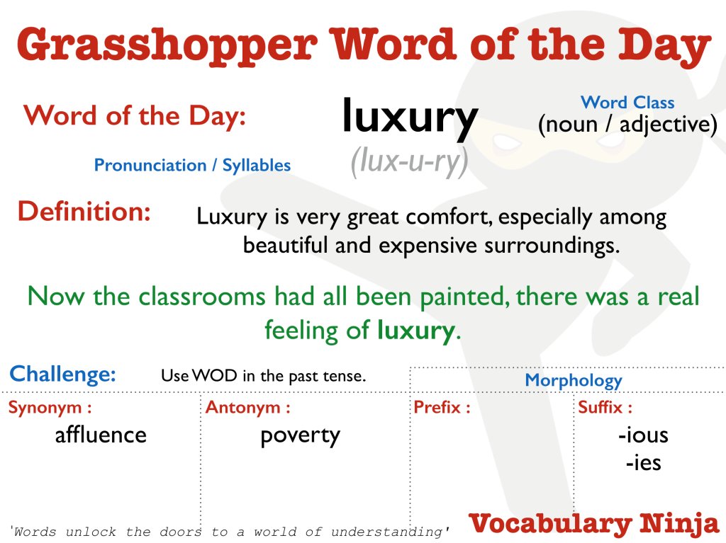 Vocabulary Ninja on X: Grasshopper Word of the Day    / X