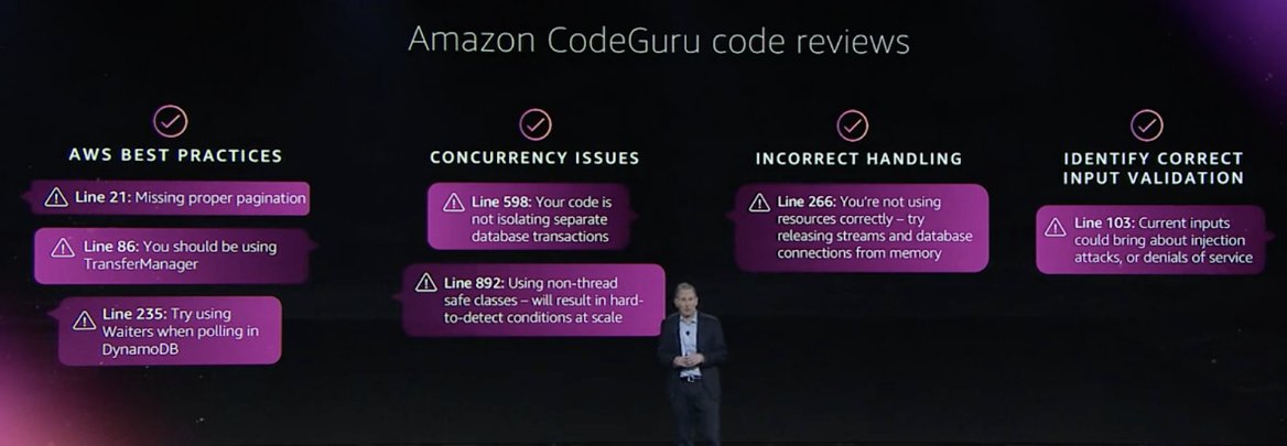 xaviermeril's tweet photo. Wow Amazon #CodeGuru #code reviews, pour moi, c'est pour l'instant l'annonce la plus révolutionnaire et prometteuse du #awsreinvent2019 . Hâte de découvrir la suite https://t.co/9fgstcIOza