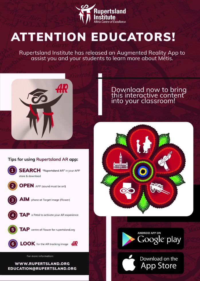 We are so excited about our new Augmented Reality APP!  Check it out with this guided activity! 
Introduction to our 5 Foundational Knowledge resources in Métis Education! Way to go #Rupertsland #studentfriendly #MétisEducation 

rupertsland.org/wp-content/upl…