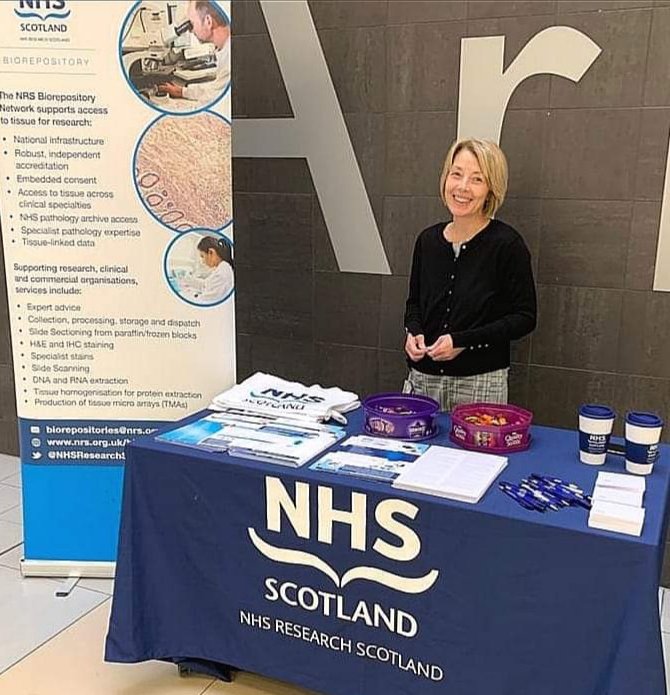 NHS GG&amp;C Biorepository research nurses providing information on donating tissue for research at Glasgow's Queen Elizabeth Hospital today.