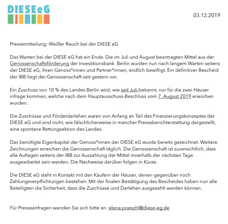 Weißer Rauch bei der #DIESEeG 

Pressemitteilung vom 03.12.2019