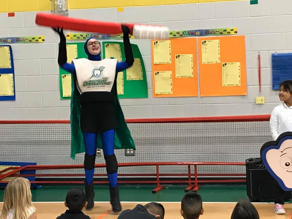 FillmoreOKC's tweet photo. Captain Super Tooth at Millard Fillmore! https://t.co/sWx7qKYAkm