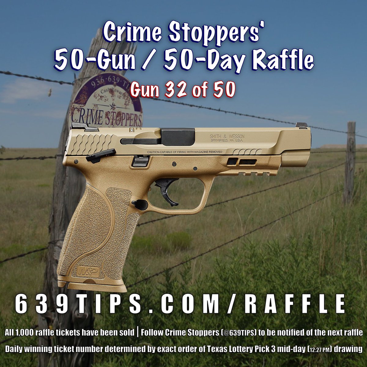 639tips's tweet image. 50-Gun/50-Day Raffle 
Day 32 (Dec 03) Winner: 058
Gun: Smith &amp;amp; Wesson M&amp;amp;P9 M2.0 FDE 9MM pistol
This is the SECOND win for ticket 058
#639TIPS #50Guns50Days #18ToGo #2A #2ndAmendment #LuckyDuck