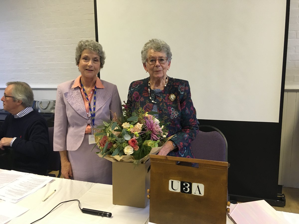 Changing of the guard <a href="/U3A_UK/">u3a</a> in #Guildford as our outgoing Chairman Caroline Sawers hands over to new Chairman Julie Beattie.  A huge thank you to Caroline for her inspiring leadership, and a very warm welcome to Julie. Congratulations, ladies!