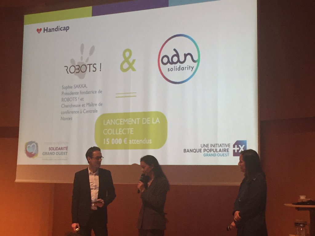 #Association #robots! <a href="/SakkaSophie/">Sophie Sakka</a> le robot vecteur d’expression avec @adnouest #adnsolidarity nouvelle collecte avec 15000€ attendu et votre don multiplié par 3 grâce au #fonsdesolidariteGrandOuest <a href="/GivingTuesday/">#GivingTuesday</a> <a href="/bpgrandouest/">Banque Populaire Grand Ouest</a> <a href="/asmeysselle/">Anne-Sophie Meysselle</a>