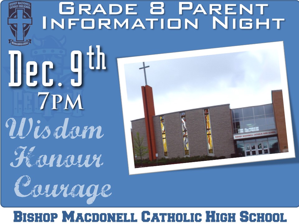 Grade 8 Info Night RESCHEDULED! Due to the potential work action, we have rescheduled our Grade 8 Info night to Monday, Dec. 9th at 7pm. Please spread the word,  <a href="/zlightningbolt/">HomeoftheLightning</a> <a href="/thestingersbuzz/">St. Michael School</a> <a href="/IgnatiusHawks/">St. Ignatius Guelph</a> <a href="/maryphelancs/">Mary Phelan Catholic Elementary School</a>!  Hope to see you there!