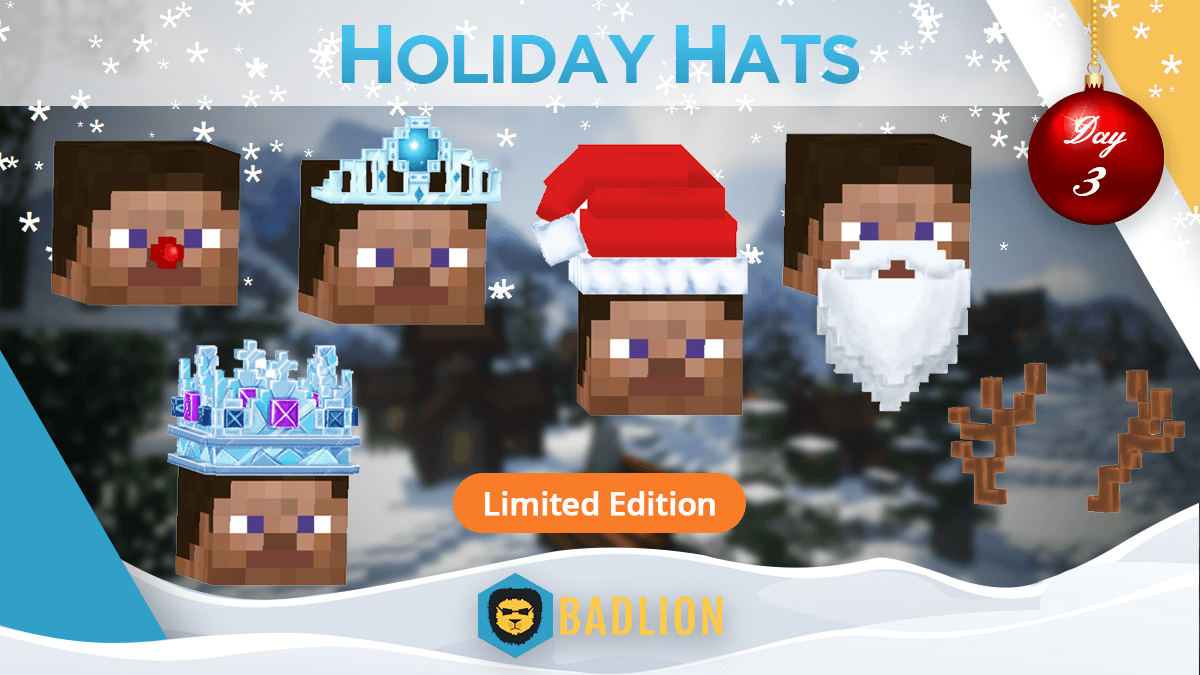 Badlion Client on X: 🎁 BLC Advent Calendar: Day 3 🎁 Last but not least  our Holiday Hats are having their comeback on the store as well! 🎅 Check  them out on