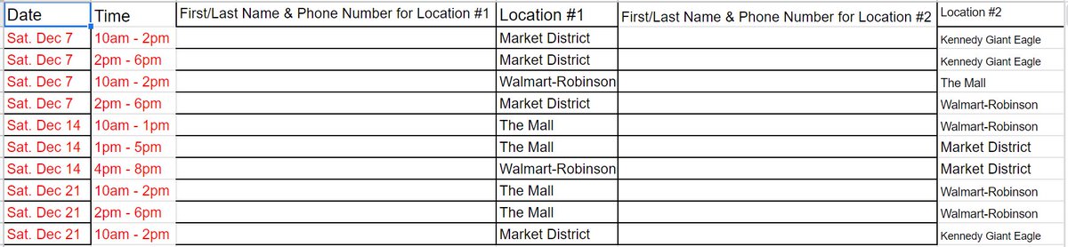 The <a href="/SalvationArmyUS/">Salvation Army USA</a> is in need of <a href="/hilltopspartan/">Montour High School</a> volunteer bell ringers! Please contact <a href="/rhonda_marasco/">Rhonda Marasco</a> or <a href="/Natalie81006573/">Natalie Rowe</a> if you’re interested in committing to this act of kindness this holiday season. Dates/times/locations below. Thank you! #MontourProud #MontourKind
