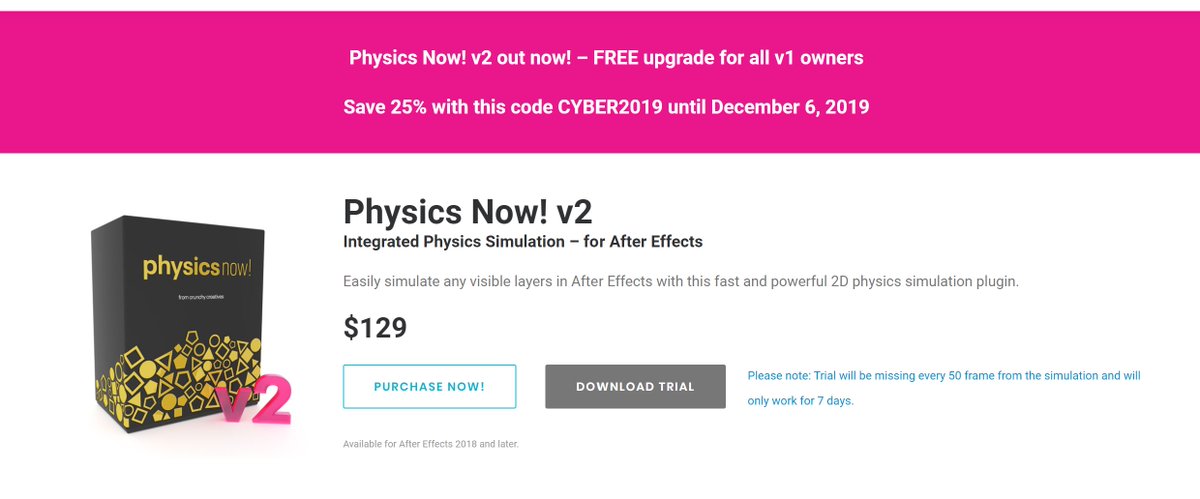 Motionworks's tweet image. #AFTEREFFECTS | New version of Physics Now is out and 25% off gumroad.com/a/795063411