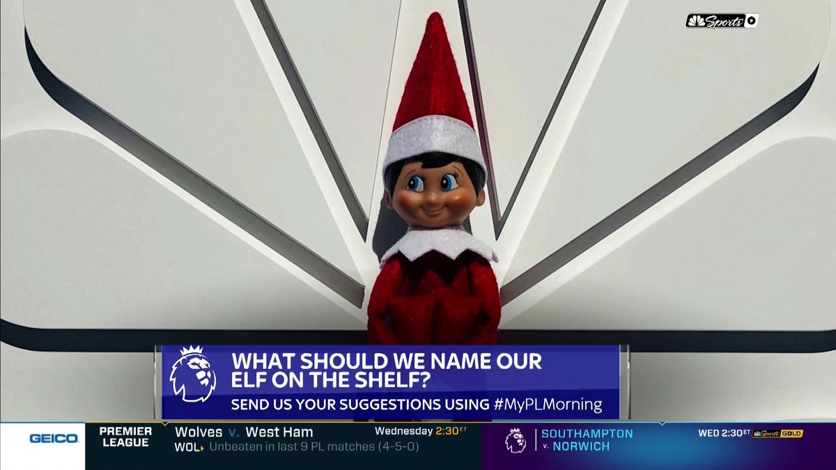 NBCSportsSoccer's tweet photo. Heading into #FestiveFixtures, what should we name our Elf on the Shelf?! 🎅

Give us some suggestions using #MyPLMorning! https://t.co/a8sjm7ws23