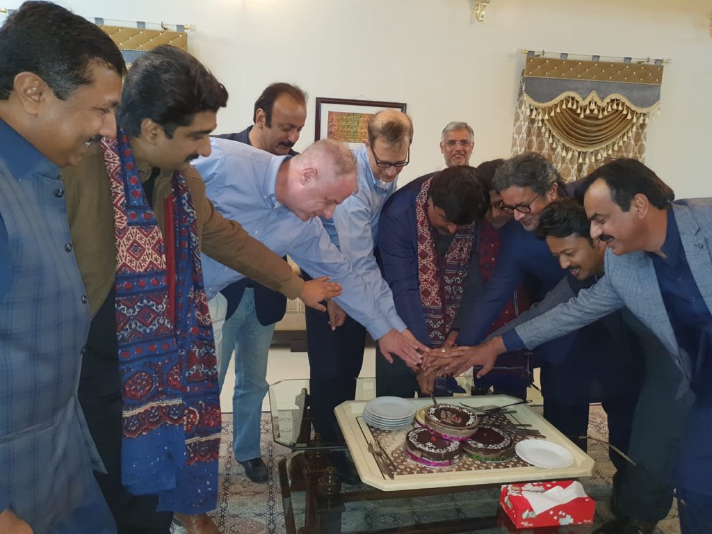 Qasimsoomro's tweet photo. We may have different personalities but I’m blessed to be shadow of you. You stood for all the toughs n crests of my life being true friend. Many happy returns of the day Saeen @sardarshah1 It’s kinda multicultural evening with #USCG visiting us and we celebrated your BD. https://t.co/c691YTCLPV