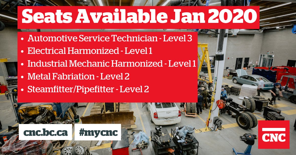 Call 250-561-5804 to reserve your spot today! #mycnc #TradesTraining #MyPG #SchoolofTradesandTechnology