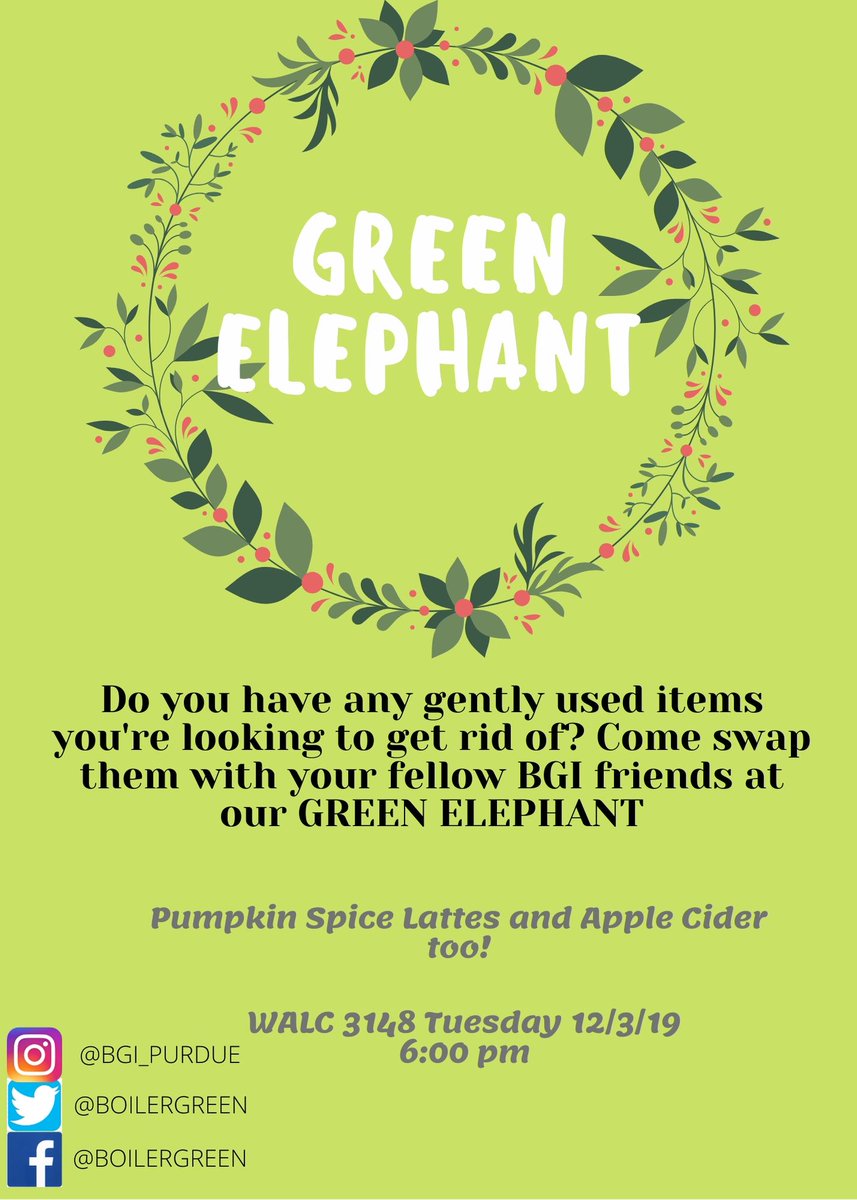 Come to the BGI Green Elephant tonight!