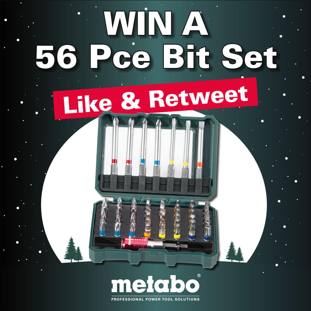 MetaboUK's tweet photo. Metabo XMAS Giveaway 🎁

We've got 1 x 56 piece bit set to win today. All you have to do is comment below with what your favourite Metabo tool is and #Retweet this post.

Winner will be announced tomorrow.This giveaway UK and ROI only! https://t.co/akm0bMVajG