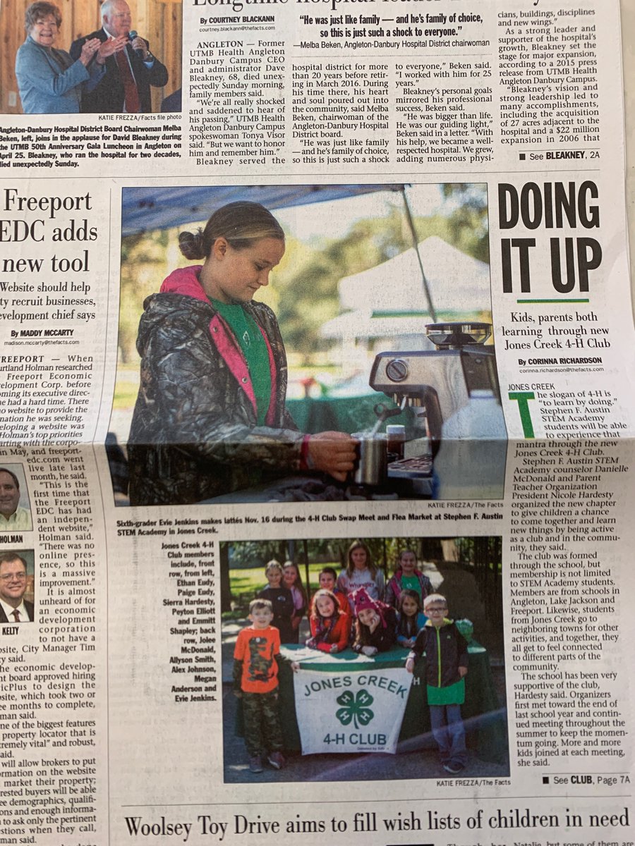 SFA STEM Academy (@sfagators) on Twitter photo Loving this article in <a href="/thefactsnews/">The Facts</a> about our students who are part of the Jones Creek 4-H Club! Check it out in today’s news! #BISDPride Loving this article in <a href="/thefactsnews/">The Facts</a> about our students who are part of the Jones Creek 4-H Club! Check it out in today’s news! #BISDPride