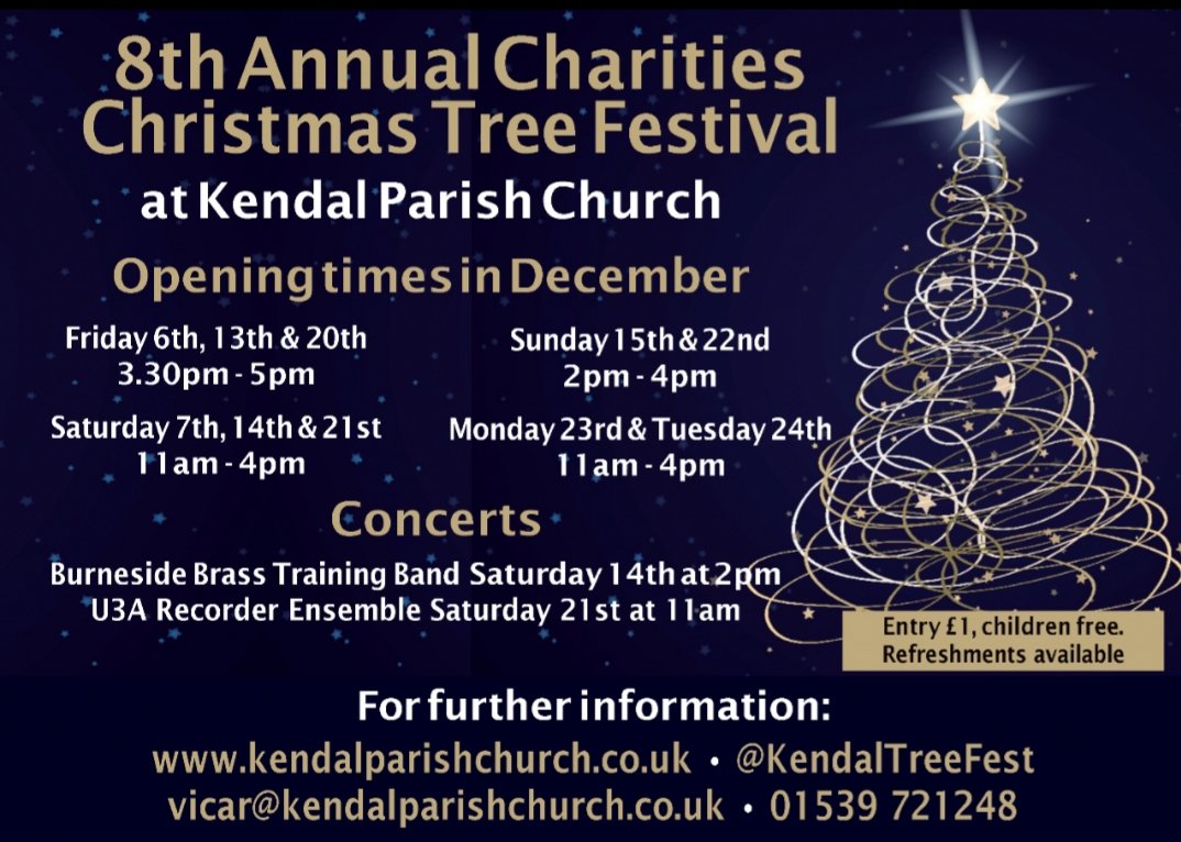 Our <a href="/MDUK_News/">Muscular Dystrophy UK</a> Charity Christmas Tree is up at <a href="/KendalParish/">Kendal Parish Church</a> church - Look out for Willy Wonka - please pop down to support #teamella