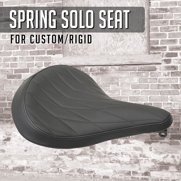 Spring Solo seats for custom/rigid builds.  Available in small and large sizes in a multitude of covering and stitch styles.  For more information head to seats.dragspecialties.com/products/?prod… 
Contact your local Drag Specialties dealer to place an order #custombuild #soloseat
