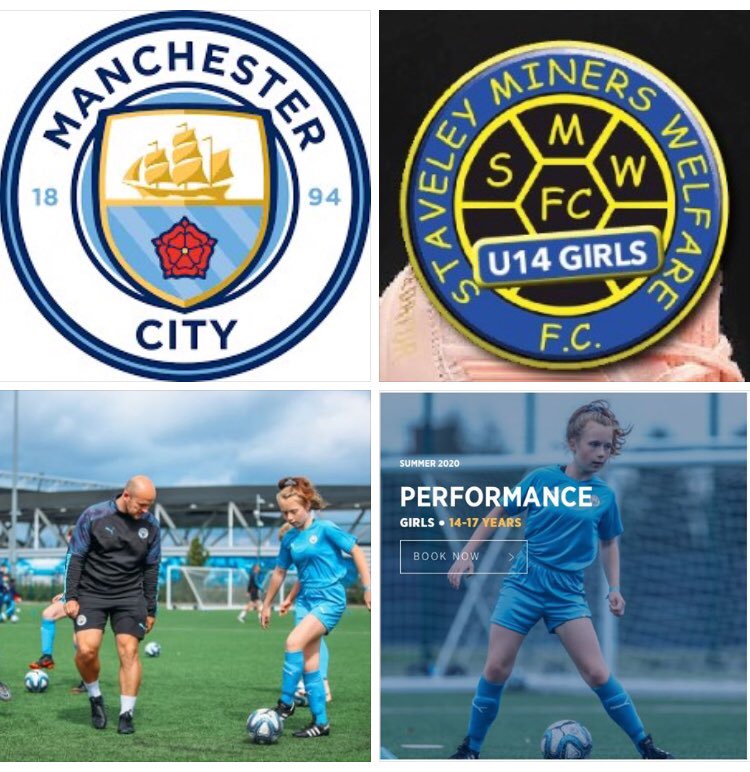 StaveleyGirls's tweet photo. WELL DONE!!! to one of our players (Kev) who attended Manchester City's football training camp for girls in the summer for featuring in their marking material #Trojans @StaveleyMWFC  @markharrodltd #GirlPowre #StaveleyGirl #FutureStar 💪👍⚽️ https://t.co/NiaF50gRCX