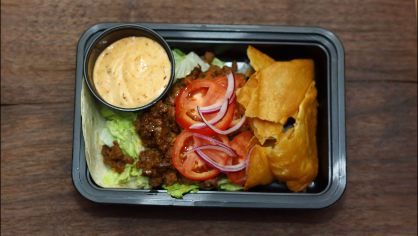 Another item featured on our new menu is from our friends at rustic taco. This is the beef crunch wrap supreme that is topped with Carrie’s special sauce.