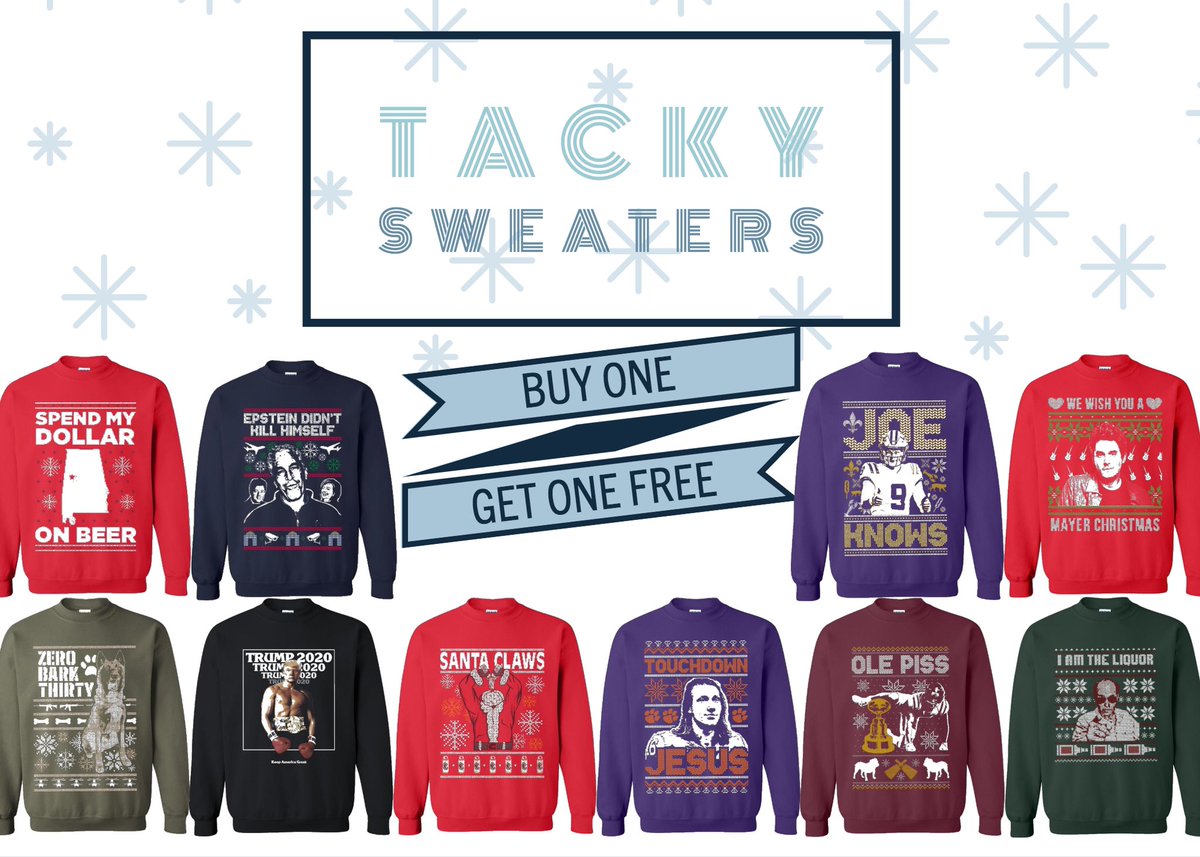 OldRowUSM's tweet photo. BOGO TACKY SWEATERS!!
Get them now before they sell out!
https://t.co/B8riiuKJV5 https://t.co/WSVhu7jBOa