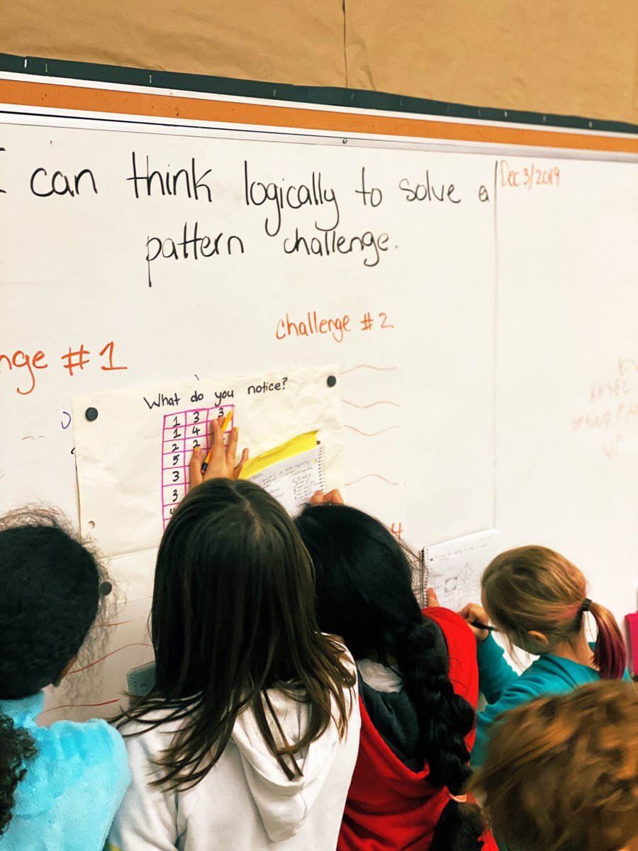 Ms_RichardsEES's tweet photo. Can you figure out what the pattern is? 

Today, I placed 6 pattern challenge stations around the classroom. Students worked in groups to figure out what the pattern is. They loved it!!  Loved seeing them work it out as a group and come up with a solution! https://t.co/SosnPx4KPP
