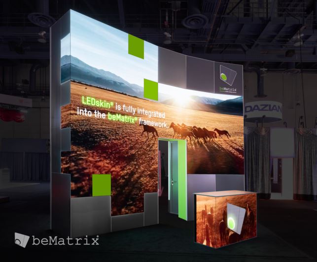 ExhibitAssociat's tweet photo. One of partner vendors @beMatrixUSA has this awesome #LEDSkin that we can provide to our clients! Find out more - sales@exhibitassociates.com and find out how the @ExhibitAssociat Team can help your team out! #tradeshow #booth #display #exhibit https://t.co/DBxvIFbDq7