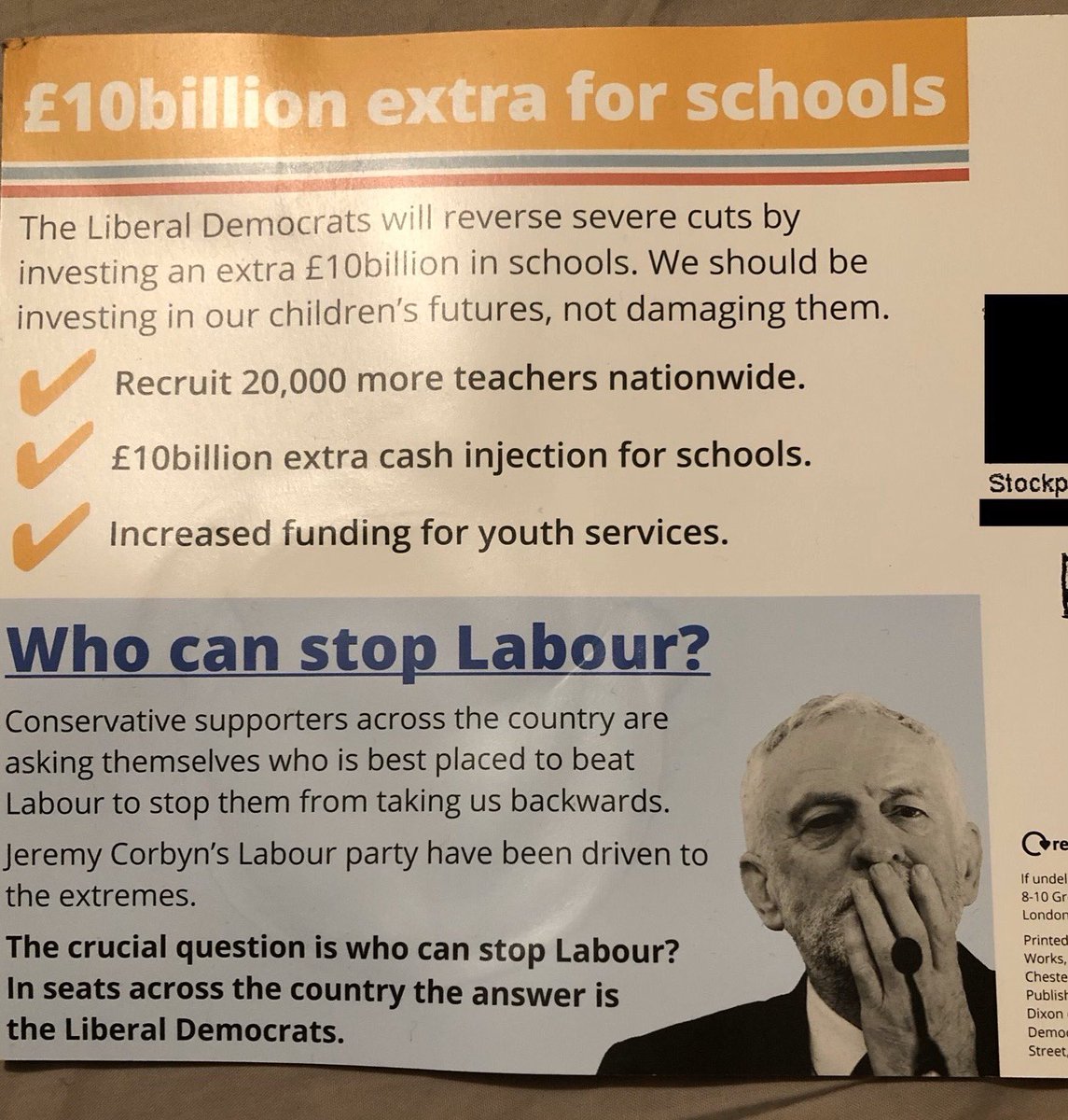 Here’s a Lib Dem campaign leaflet from my constituency appealing directly to Conservative voters to stop Labour. This was their game all along #VoteLibDemGetTory