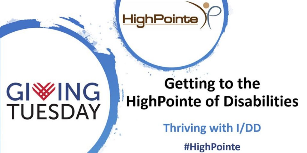 HighPointeServ's tweet image. Today and throughout the entire month of December, #HighPointe will receive a 20% match on your every donation. Donate now with compounded impact: bit.ly/2raMTUk ⁠Thank you for joining us on this #GivingTuesday to make a difference in the lives of individuals with #IDD!