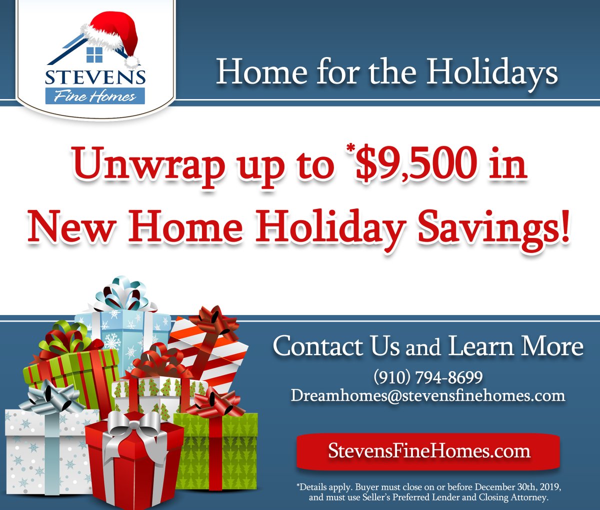 Unwrap #Holiday Savings and celebrate the holidays in your Dream Home. Explore move-in ready homes throughout the Cape Fear Region.

Sevensfinehomes.com