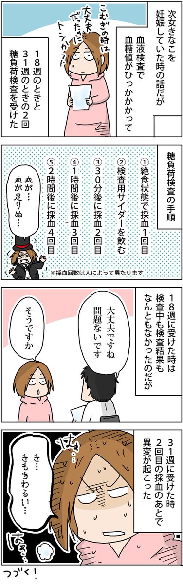 妊娠中に糖負荷検査を受けて気持ち悪くなった話①
 