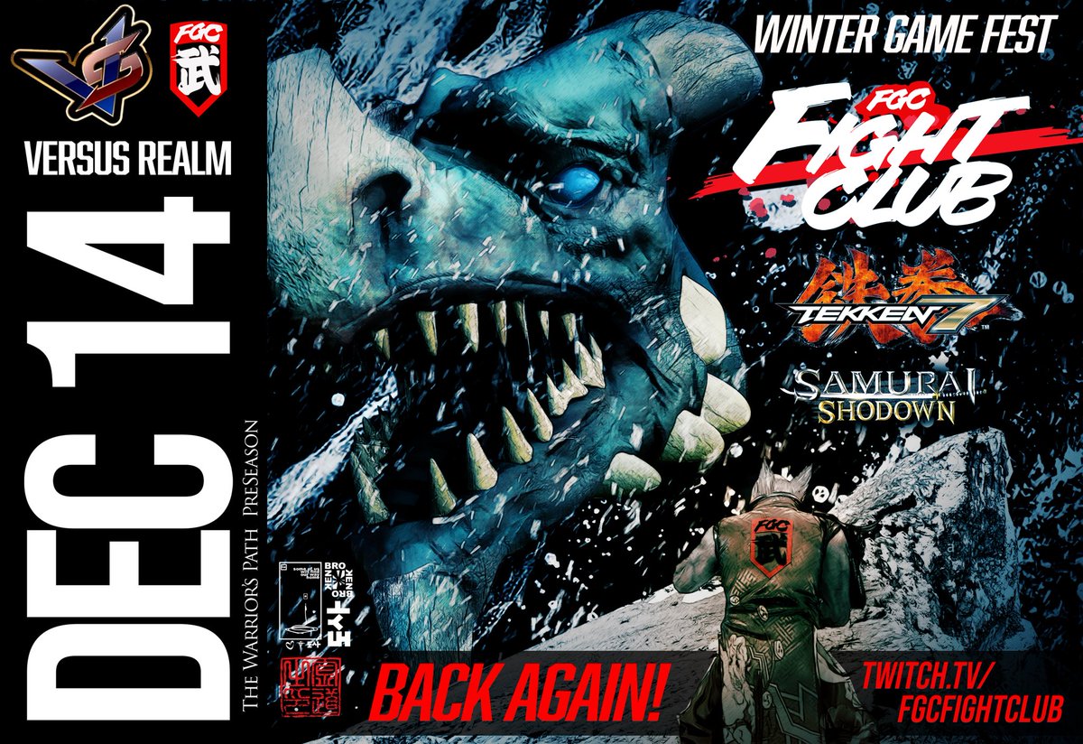 fgcfightclub's tweet photo. Preseason for Season 1 2020 @VS_Realm . Finally back again! On DEC 14th. After the #tekken finals. Let’s see who is up! Keep fighting. #fgc #gaming #potbonus upping the #ante https://t.co/6dCTG2gIJe