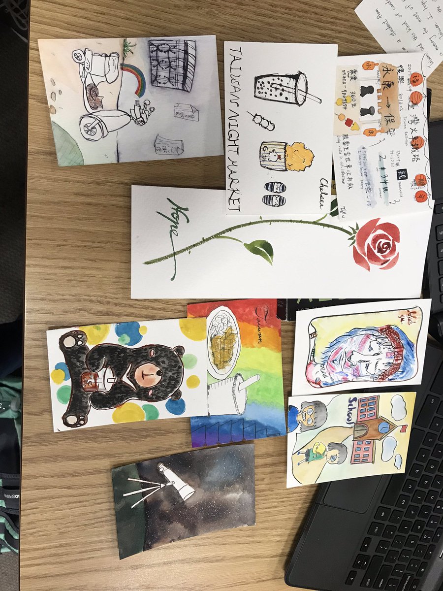 TinaBobrowski's tweet photo. @OwsleySchools our first culture exchange package arrived today!  OCHS Spanish students exchanging with high school students in Taiwan.  @vinavo I got to explain your fave — boba tea! #alwaysanowl #LiveLearnServe https://t.co/OASWd7rluY