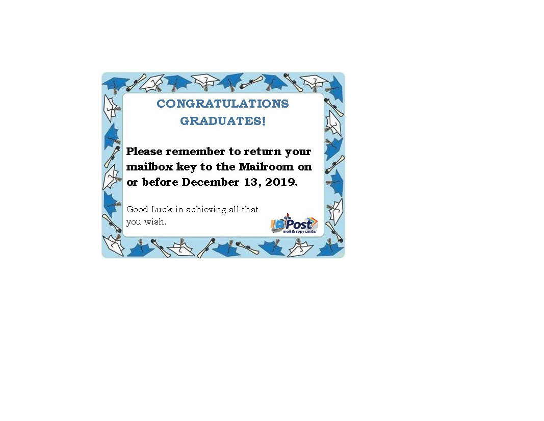 DelStatePost's tweet image. Seniors don&apos;t forget to return your key for your mailbox before gradation.  We would like to wish you all the best for your future.