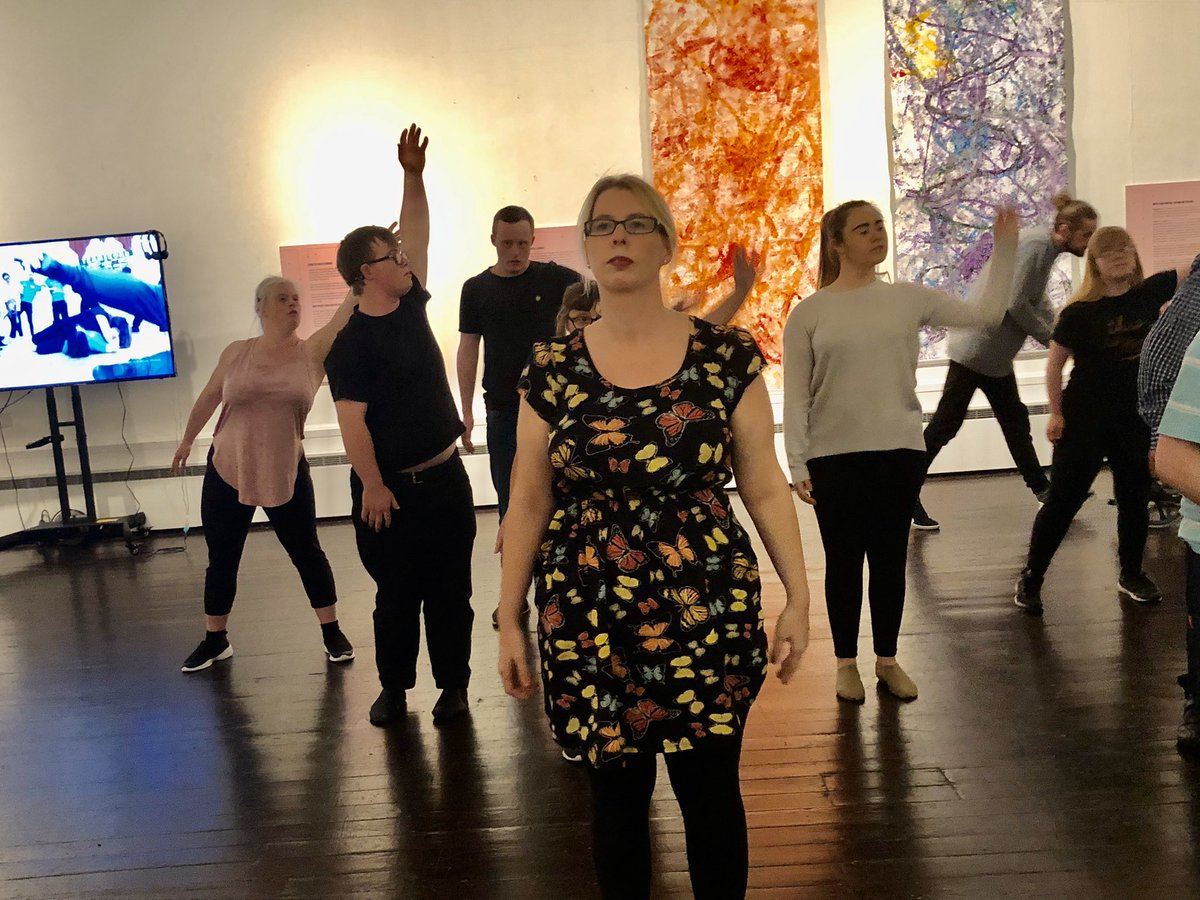 DIsabilityNW's tweet photo. Another fabulous performance @DanceSyndrome #TheStorey #Lancaster at the launch on #LeighAnneโs #TheMarketPlace art exhibition. #InternationalDayofDisabledPersons @LancasterUni https://t.co/6qpf9f6JTV