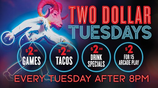 Plan a weeknight out at <a href="/BowleroBowl/">Bowlero</a>! Every Tuesday after 8 p.m., take advantage of specials on 🎳 bowling, 🌮 tacos, 🍹 drinks and 🕹️ arcade games!