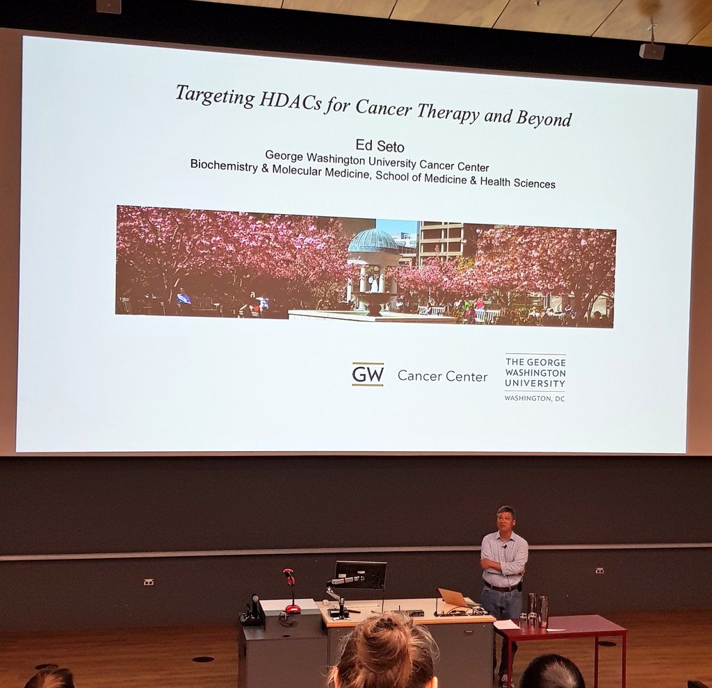 LanaCLy's tweet image. A great talk by the final #actxvi19 keynote speaker Ed Seto @GWCancer on targeting HDAC10 and HDAC11 for cancer therapy and multiple sclerosis, respectively 💊💉