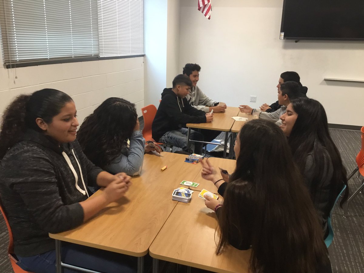 Ms_jclark's tweet photo. Students socializing and using math while playing card games including Dos and Da Vinci’s Challenge #susdlearns #MAGclass https://t.co/OUF3DvWS1n
