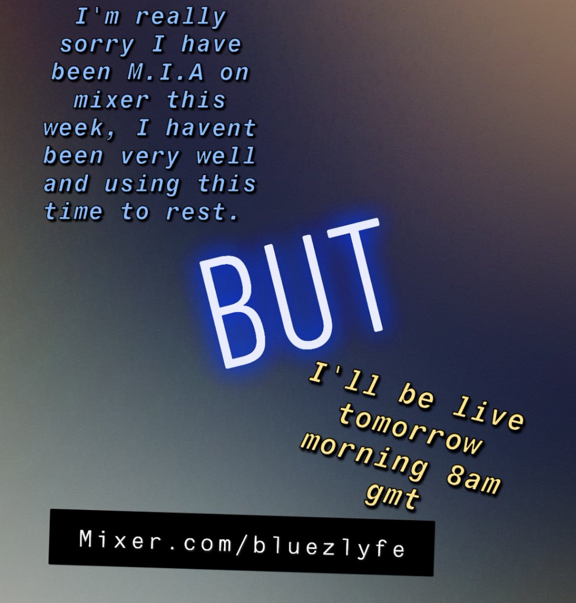 Bluezlyfe98's tweet photo. I was ill... BUT NOW IM BACK π
.
.
.
#ladies2die4
.
.
.
#modernwarfare #callofduty #domination #killconfirmed #fortnite #whoknows #mixer #mixerfam #mixerstreamersunite
#family #ill #dying #lowHP #livestream #girlstreamers #girlswhogame #girlswhostream #girlsofxbox #bluezlyfe98 https://t.co/EZnO5be7HT