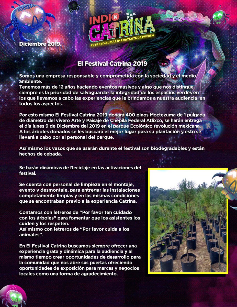 catrinafestival's tweet photo. #IndioCatrina2019 comprometido con el medio ambiente 🍃 https://t.co/UZM982fSr6