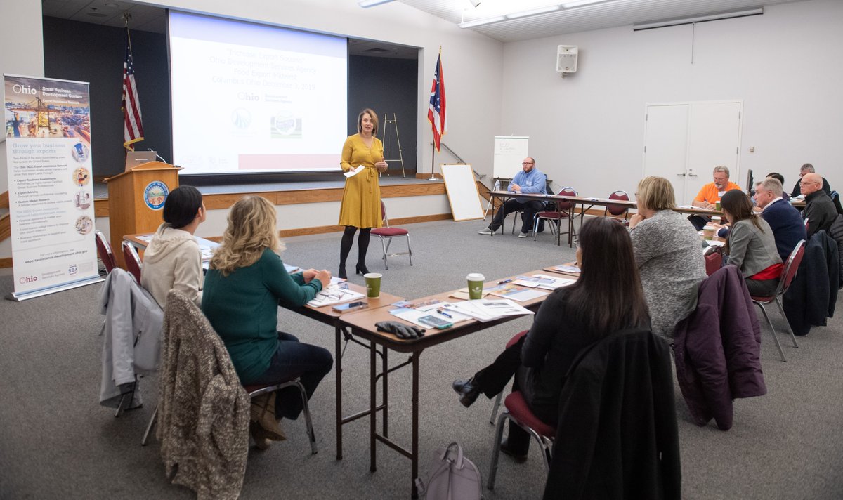 OhioDevelopment's tweet photo. Director @LydiaMihalik and the office of Small Business and Entrepreneurship spoke at @FoodExports Increase Export Success! seminar today on what @OhioDevelopment can do to help small and medium-sized exporters across Ohio grow international trade. #OhioDevelopment https://t.co/O7cmjlOaH9