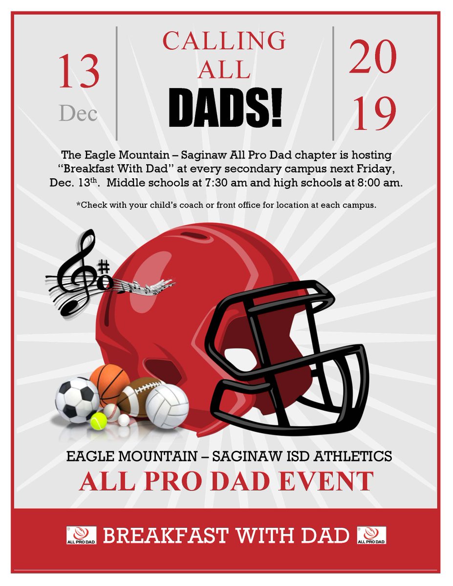 emsisdathletics's tweet photo. Save the date!
All Pro Dad Breakfast coming soon, see attached flyer for details: https://t.co/MSHO9P6gB7