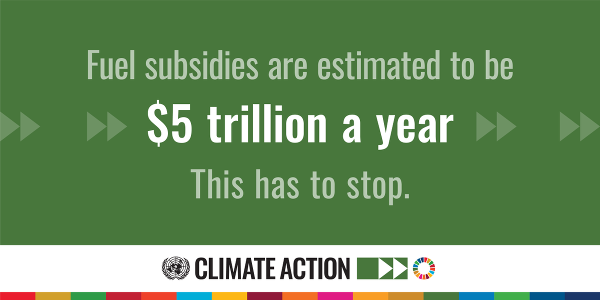 #DYK? Fuel subsidies are estimated to be $5 trillion a year. This has to stop.

The clock is ticking on climate change, the world cannot afford to waste more time. As the int'l community is gathering at #COP25, join us in calling for urgent #ClimateAction!