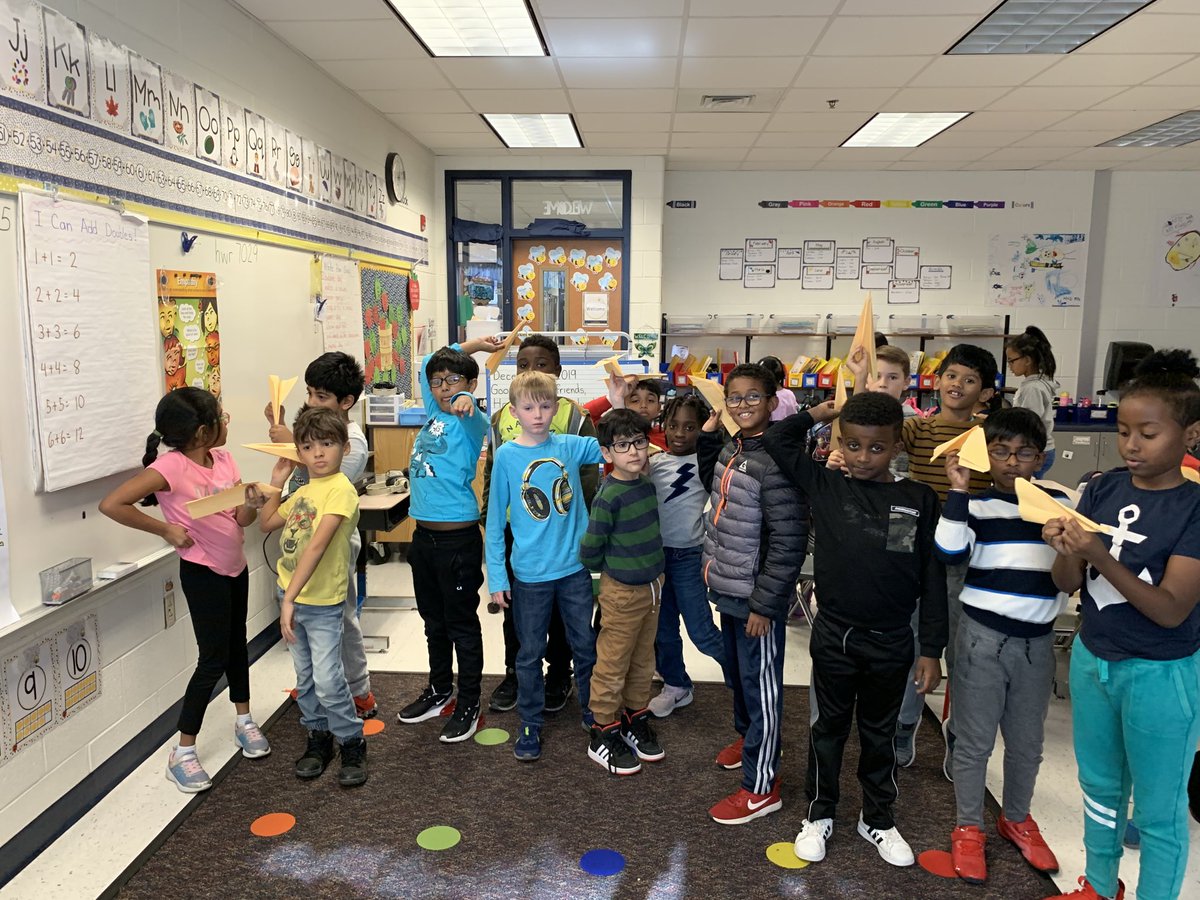 Launching our force and motion PBL with our pup partners - creating a paper airplane! ⁦<a href="/RLCPrincipal/">Diane Insari</a>⁩