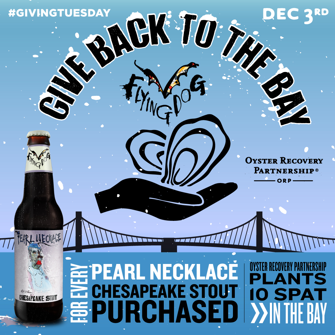 Every time we sell a Pearl Necklace, our friends at <a href="/oysterrecovery/">Oyster Recovery Partnership</a> plant 10 baby oysters back in the Bay, and since it's #GivingTuesday, we think you should get in on this action.

ORP's board is matching donations all day today, so click here to donate: bit.ly/2rR2KHA