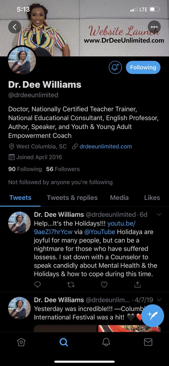 Go follow <a href="/drdeeunlimited/">Dr. Dee Bell</a> ‼️