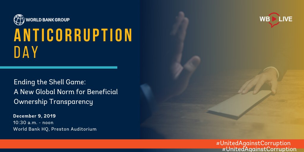 Anonymous company structures can be used to hide wealth. This hinders countries' domestic resource mobilization efforts and inhibits inclusive growth. Join us live Dec. 9 to learn more: wrld.bg/uRNS30pYlCS #UnitedAgainstCorruption